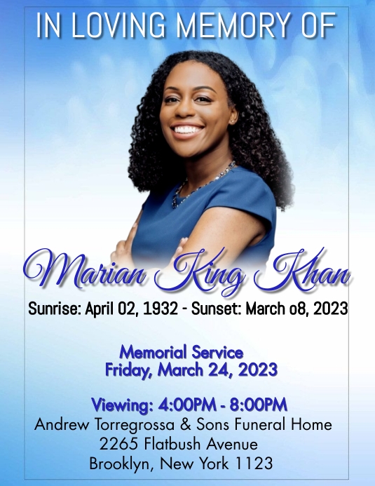 Funeral Announcement flyer,simple modern Template PosterMyWall